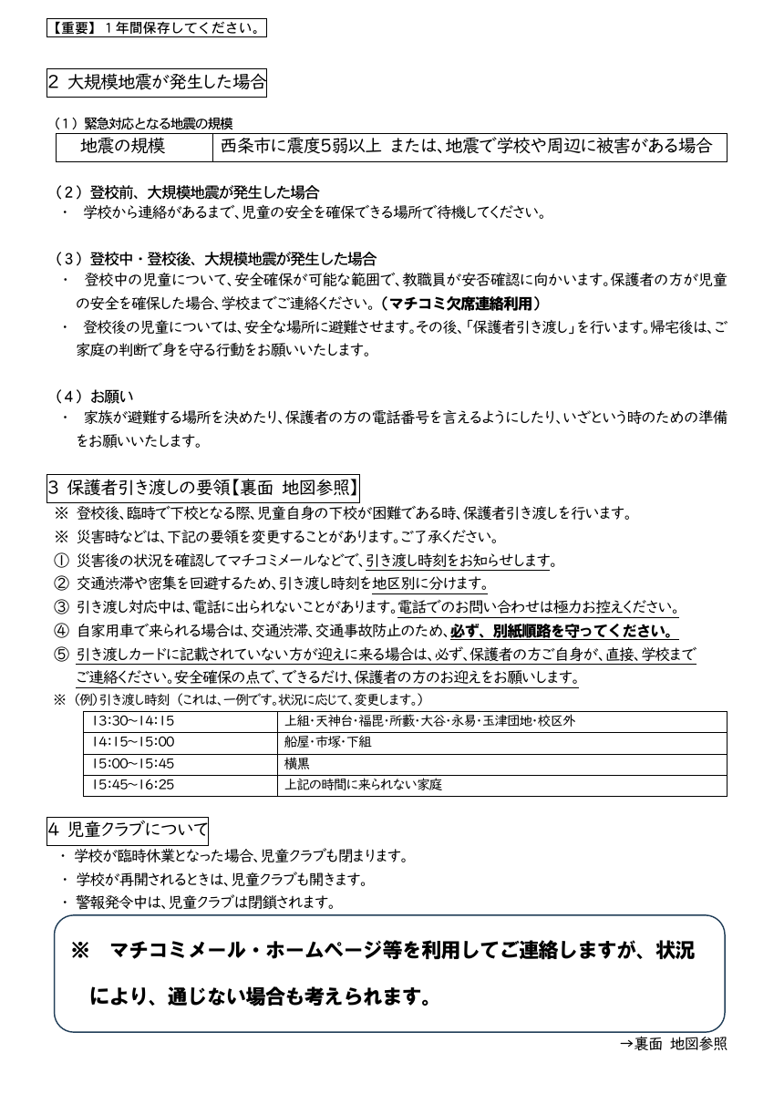 R７ 【保護者】　緊急時対応 R７改訂版配付用.pdfの2ページ目のサムネイル